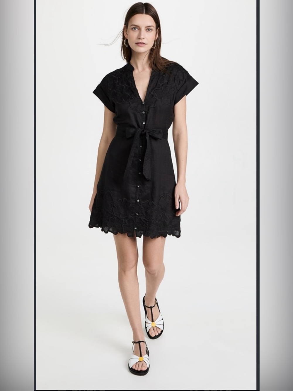 Veronica Beard Womens Archie Eyelet Applique Mini Dress Sz 10